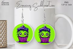 Round Earring Sublimation Design | Halloween Jewelry Product Image 1