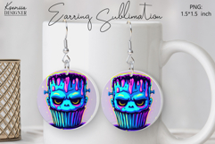 Round Earring Sublimation Design | Halloween Jewelry Product Image 1