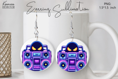 Round Earring Sublimation Design | Halloween Jewelry Product Image 1