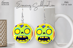 Round Earring Sublimation Design | Halloween Jewelry Product Image 1