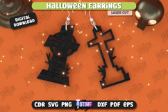 Halloween Earrings Laser Cut Bundle, Witch Earrings, Magical Product Image 4