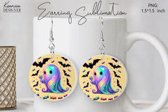 Round Earring Sublimation Design | Halloween Jewelry Product Image 1