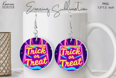 Round Earring Sublimation Design | Halloween Jewelry Product Image 1