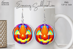 Round Earring Sublimation Design | Halloween Jewelry Product Image 1