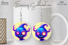 Round Earring Sublimation Design | Halloween Jewelry Product Image 1