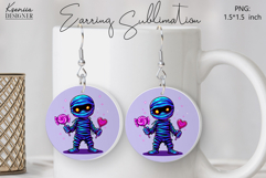 Round Earring Sublimation Design | Halloween Jewelry Product Image 1