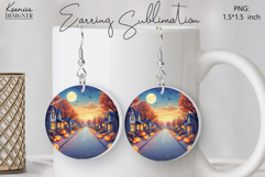 Round Earring Sublimation Design | Halloween Jewelry Product Image 1