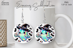 Round Earring Sublimation Design | Halloween Jewelry Product Image 1
