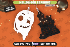 Halloween Earrings Laser Cut Bundle, Witch Earrings, Magical Product Image 7