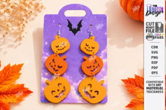 Halloween Earrings Laser Cut | Pumpkins Dangle Earrings |CNC Product Image 1