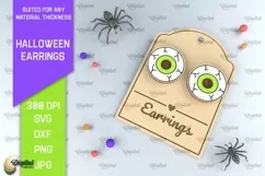 Halloween Wooden Earrings Laser Cut. Halloween SVG Design Product Image 1