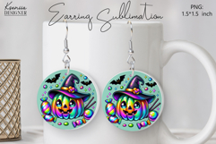 Round Earring Sublimation Design | Halloween Jewelry Product Image 1