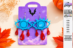 Halloween Earrings Laser Cut | Spooky Dangle Earrings | CNC Product Image 1