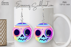 Round Earring Sublimation Design | Halloween Jewelry Product Image 1