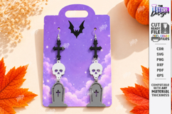 Halloween Earrings Laser Cut | Spooky Dangle Earrings | CNC Product Image 1
