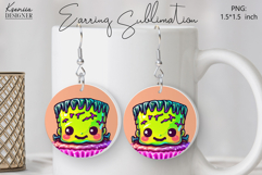 Round Earring Sublimation Design | Halloween Jewelry Product Image 1