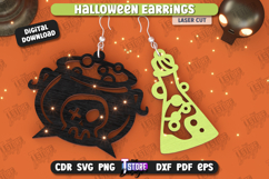 Halloween Earrings Laser Cut Bundle, Witch Earrings, Magical Product Image 11
