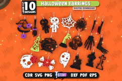 Halloween Earrings Laser Cut Bundle, Witch Earrings, Magical Product Image 1