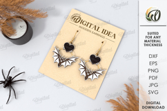 Halloween Earrings Laser Cut. Halloween Drop Earrings SVG Product Image 1