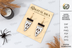 Halloween Earrings Laser Cut. Halloween Drop Earrings SVG Product Image 1
