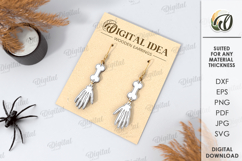 Halloween Earrings Laser Cut. Halloween Drop Earrings SVG Product Image 1