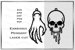Halloween Earrings template svg Laser scull stencil cnc Product Image 2
