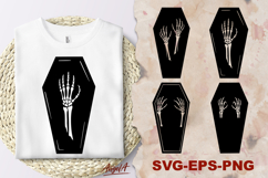Halloween clipart SVG, silhouette of coffin skeleton hands Product Image 1