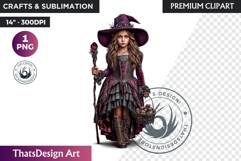 Halloween Elf Clipart PNG, Fantasy clipart Witchy elves Product Image 1