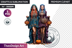 Halloween Elf Clipart PNG, Fantasy clipart Witchy elves Product Image 1