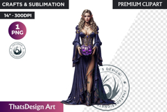 Halloween Elf Clipart PNG, Fantasy clipart Witchy elves Product Image 1
