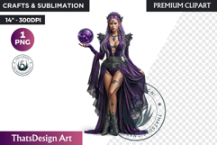Halloween Elf Clipart PNG, Fantasy clipart Witchy elves Product Image 1