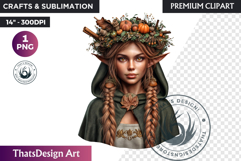 Halloween Elf Clipart PNG, Fantasy clipart Witchy elves Product Image 1