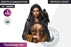 Halloween Elf Clipart PNG, Fantasy clipart Witchy elves Product Image 1