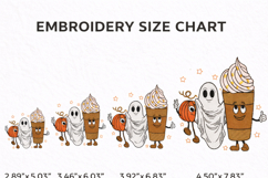 Fall Pumpkin Ghost Coffee Embroidery Design Autumn Kitchen Product Image 4