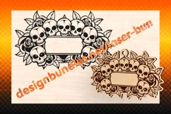 Laser cut and engraving Halloween Sculls tag. SVG PDF AI Product Image 1