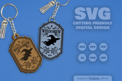 Halloween Engraving Keychain SVG Product Image 2