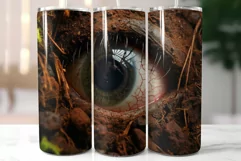 Spooky Blue Zombie Eye Sublimation | Creepy Tumbler Wrap Product Image 4