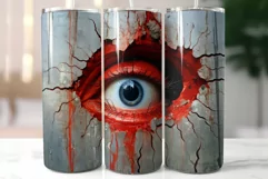 Creepy Cracked Zombie Eye Sublimation |Spooky Tumbler Wrap Product Image 5