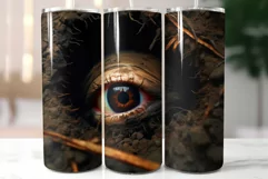 Spooky Blue Zombie Eye Sublimation | Creepy Tumbler Wrap Product Image 5