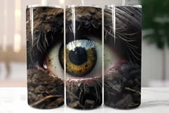 Spooky Blue Zombie Eye Sublimation | Creepy Tumbler Wrap Product Image 3