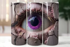 Halloween Monster Eye Sublimation | Creepy Tumbler Wrap Product Image 2