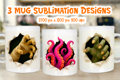 Halloween Mug Bundle Funny Monster Face &amp; HAnds Sublimation Product Image 6