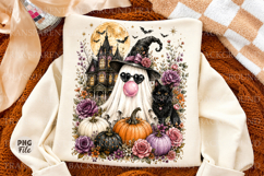 Halloween Fall Ghost PNG, Floral Ghost Png Product Image 1