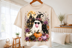 Halloween Fall Ghost PNG, Floral Ghost Png Product Image 2
