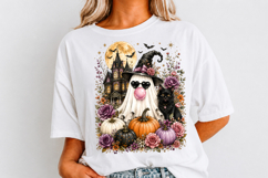Halloween Fall Ghost PNG, Floral Ghost Png Product Image 3