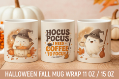 Halloween Mug Wrap Hocus Pocus Coffee Design, cute ghost Product Image 1