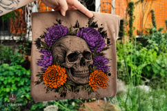 Halloween fall skull Png,Girly flower Pumpkin Png Product Image 1