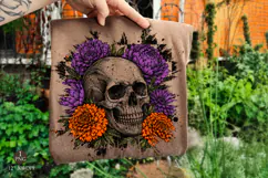 Halloween fall skull Png,Girly flower Pumpkin Png Product Image 1
