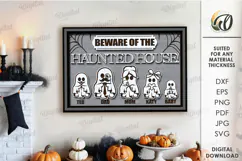 Halloween Family Sign Laser Cut. Halloween Sign SVG Product Image 1