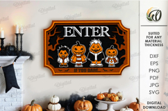 Halloween Family Sign Laser Cut. Halloween Sign SVG Product Image 1